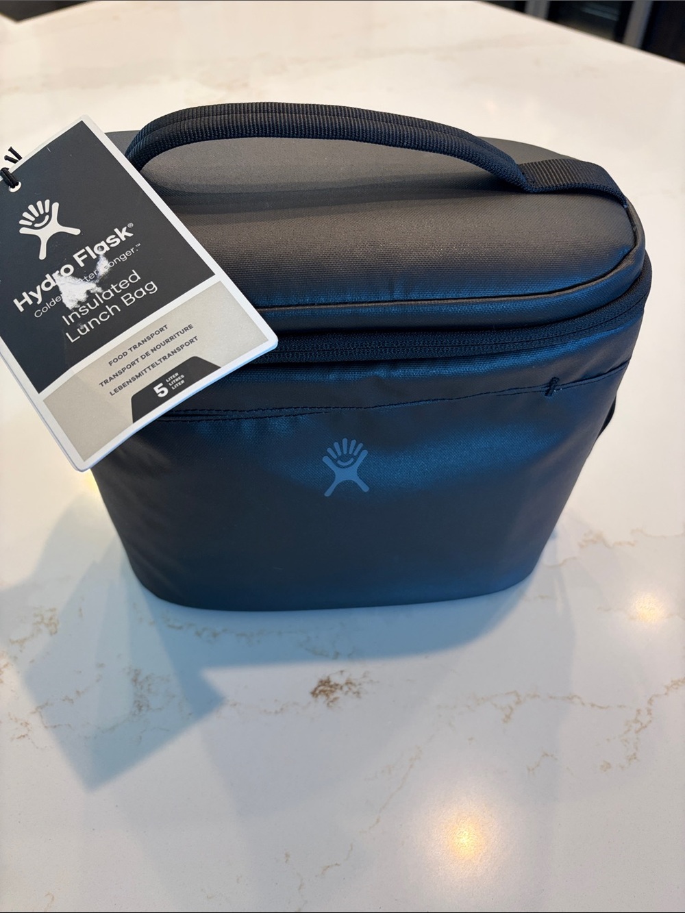 NWT 5 liter Hydro Flask Black Insulated Lunch Tote with Top Handle